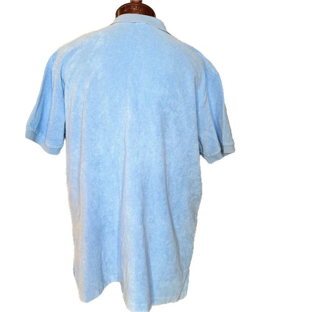 Polo Ralph Lauren Toweled Polo Shirt Heavy Cotton Logo Golf Men's‎ Sz XXL Blue